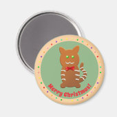 Aimant Dessin de chat en pain d'épices sucré (Recto/Verso)