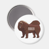 Aimant dessin de Chien Tibétain Mastiff (Recto/Verso)