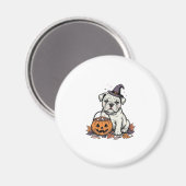 Aimant Dessin de citrouille de bouledogue d'Halloween gra (Recto/Verso)
