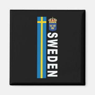 Aimant Dessin de drapeau suédois de style football suédoi