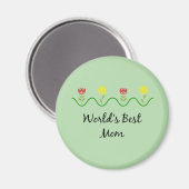 Aimant dessin de fleurs graphiques "Meilleure Maman du Mo (Recto/Verso)