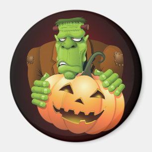 Aimant Dessin de Frankenstein Monster avec Citrouille