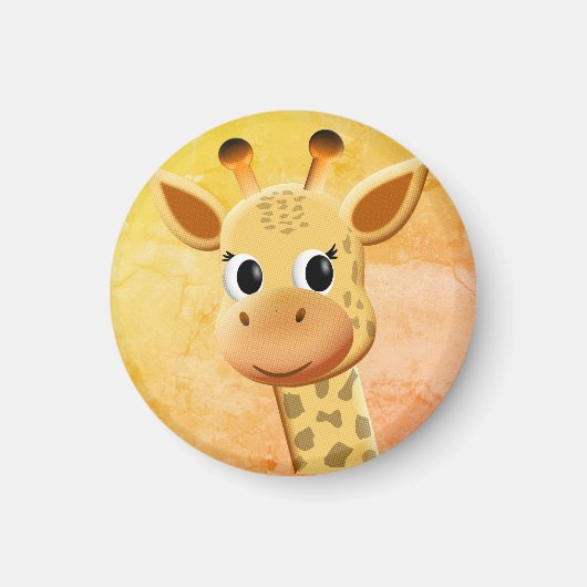 Aimant Dessin de Giraffe Bébé mignonne (Devant)