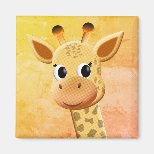 Aimant Dessin de Giraffe Bébé mignonne (Devant)