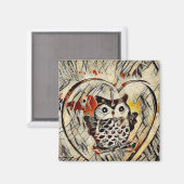 Aimant Dessin de hibou (Recto/Verso)