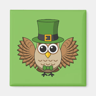 Aimant Dessin de la chouette de la Saint Patrick