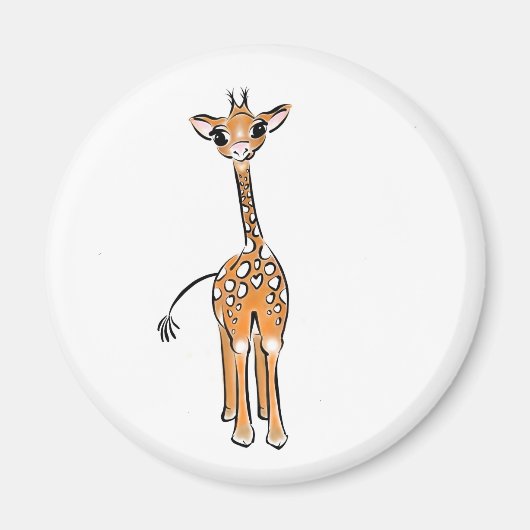 Aimant Dessin de la girafe de la mignonne (Devant)