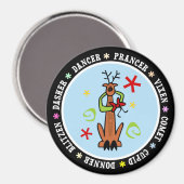 Aimant Dessin de Reindeer Stars & Swirls (Recto/Verso)