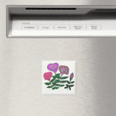 Aimant Dessin de rose coloré (In Situ (Lave-vaisselle))