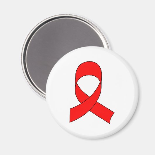 Aimant Dessin de ruban rouge (Recto/Verso)