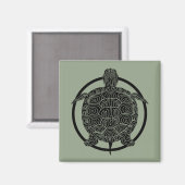 Aimant Dessin de tortue - Série de cercles fauniques (Recto/Verso)