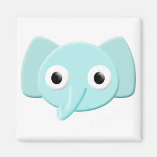 Aimant Dessin d'éléphant bleu bébé