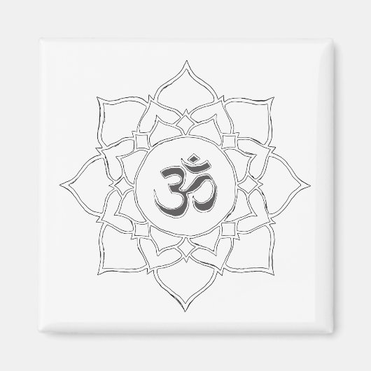 Aimant Dessin des symboles Lotus Flower Om (Devant)