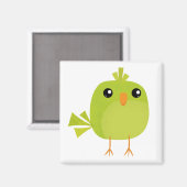 Aimant Dessin d'oiseau vert (Recto/Verso)