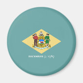 Aimant Dessin du drapeau de l'État du Delaware (Devant)