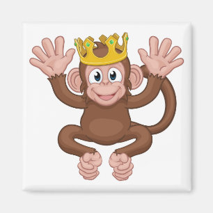 Aimant Dessin du roi des singes sur une mascotte d'animau