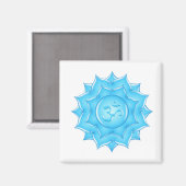 Aimant Dessin du symbole Om de lotus de verre bleu (Recto/Verso)