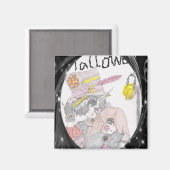 Aimant Dessin Éffrayant Halloween encadré noir (Recto/Verso)