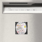 Aimant Dessin Éffrayant Halloween encadré noir (In Situ (Lave-vaisselle))