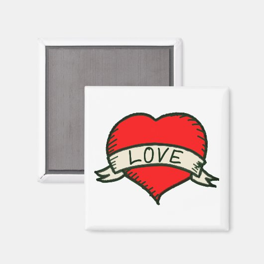 Aimant Dessin en forme de coeur (Recto/Verso)