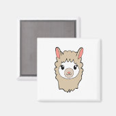 Aimant Dessin face de llama mignon (Recto/Verso)