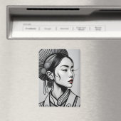 Aimant dessin fille chinoise (In Situ (Lave-vaisselle))