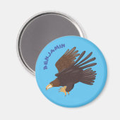 Aimant dessin humoristique d'aigle royal (Recto/Verso)