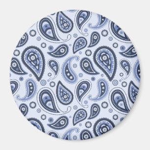 Aimant Dessin imprimé paisley floral bleu complexe