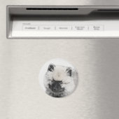 Aimant Dessin Keeshond Chiot - Joli dessin original Chien (In Situ (Lave-vaisselle))