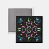 Aimant Dessin numérique Mandala Abstrait (Recto/Verso)