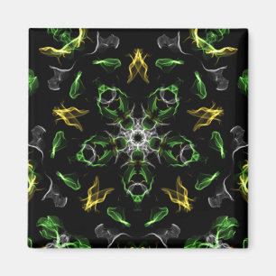 Aimant Dessin numérique Mandala vert Smokey