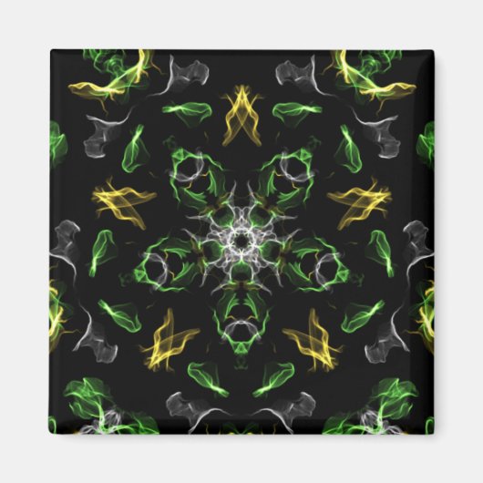 Aimant Dessin numérique Mandala vert Smokey (Devant)