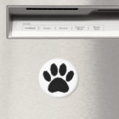 Aimant Dessin Paw Chien En Noir (In Situ (Lave-vaisselle))
