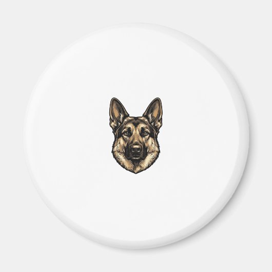 Aimant Dessin vectoriel de chien de berger de gravure vin (Devant)