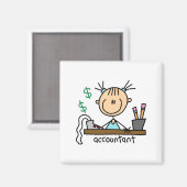 Aimant Dessinateur comptable bonhomme allumette (Recto/Verso)