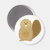 Aimant Dessins adorables pour animaux : Castor (Recto/Verso)