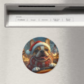 Aimant Dessous de verre à rouleaux de chien de boîte Noël (In Situ (Lave-vaisselle))