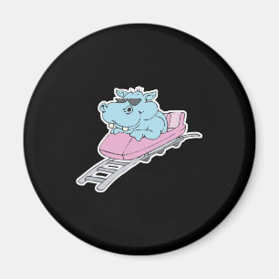 Aimant dessous de verre à rouleaux hippo