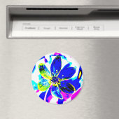 Aimant dessous de verre d'anémone bleu (In Situ (Lave-vaisselle))