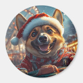 Aimant Dessous de verre roulette de chien Malinois belge (Devant)