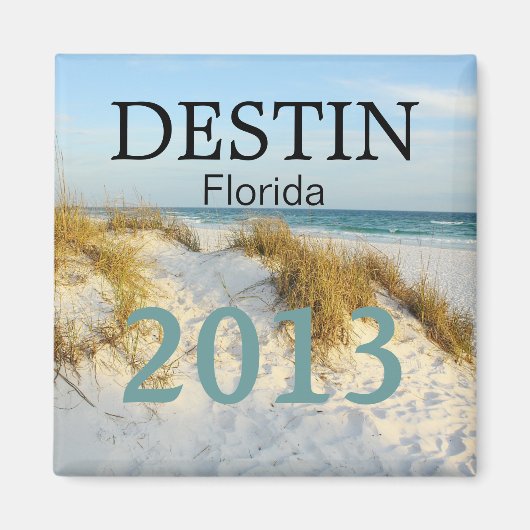 Aimant Destin Plage de sable blanc Floride - PERSONNALISE (Devant)