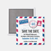 Aimant Destination Anniversaire de l'avion Enregistrer la (Recto/Verso)