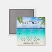 Aimant Destination Beach Wedding Enregistrer la date (Recto/Verso)