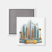 Aimant 🧲 Destination de vacances de luxe à Dubaï - Souve (Recto/Verso)