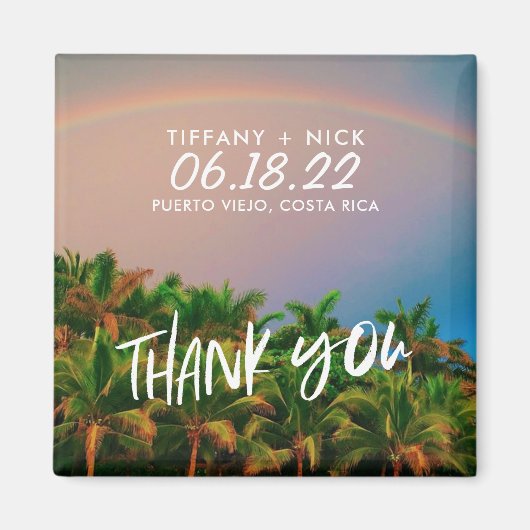 Aimant Destination Plage Photo Mariage Merci Favoriser (Devant)