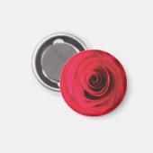 Aimant Détail de fleur de rose rouge (Recto/Verso)