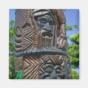 Aimant Détail d'un totem kanak, Nouméa, Nouvelle 2