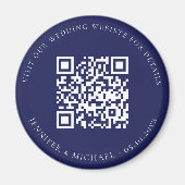 Aimant Détails du code QR du site web de mariage bleu mar (Devant)