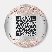 Aimant Détails du code QR du site web de mariage rose arg (Devant)
