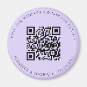 Aimant Détails du code QR du site web de mariage violet (Devant)